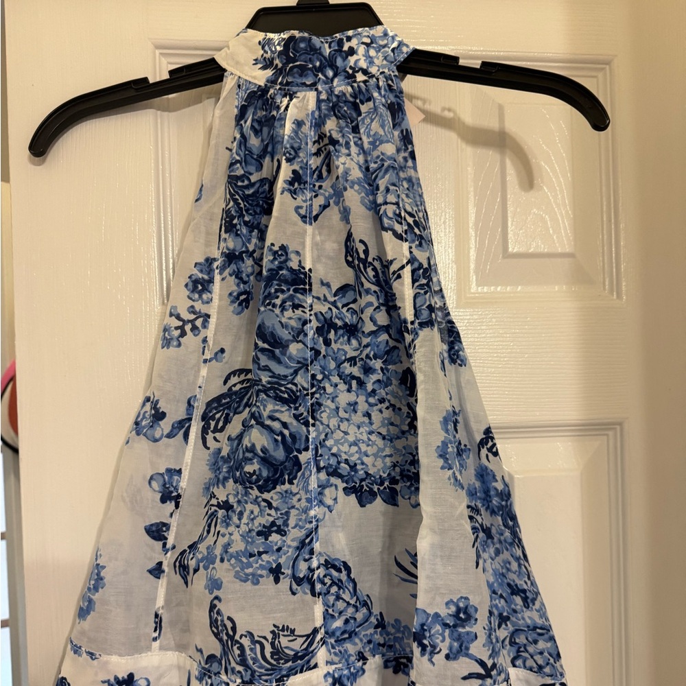 NWOT Cinq a Sept blue and white top